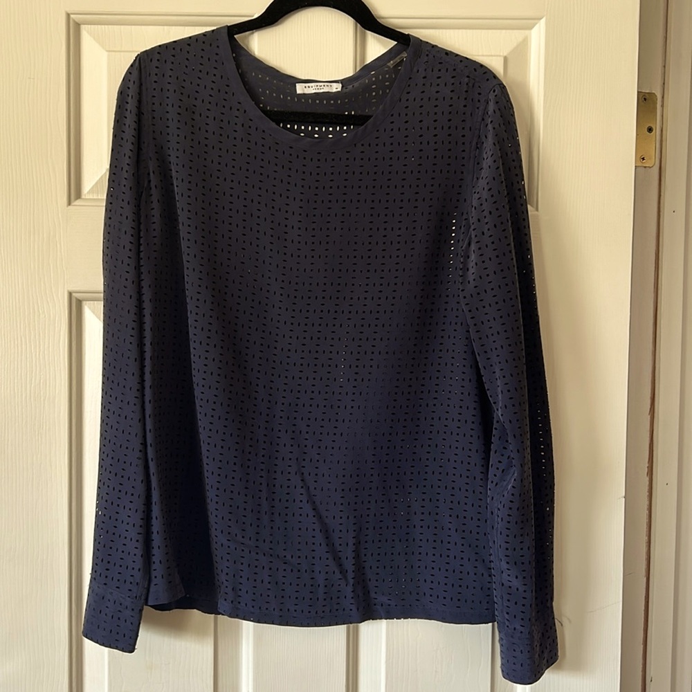 Equipment Silk Blouse Navy